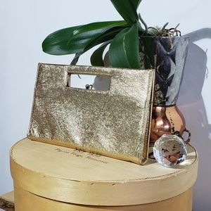 Glam vintage metallic gold purse clutch handbag